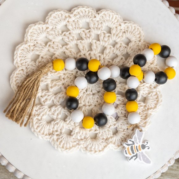 Beaded Garland HONEY BEES 23" String Beads Farmhouse Spring Home Decor - Picture 7 of 7